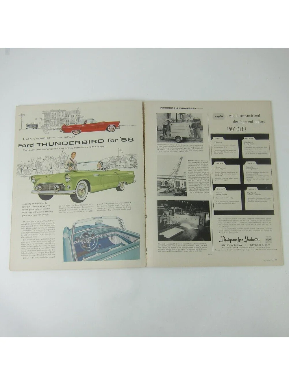 Vintage FORTUNE Magazine April 1956 Buick Lincoln Oldsmobile Chrysler Ford Ads
